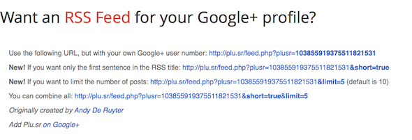 google plus rss feed