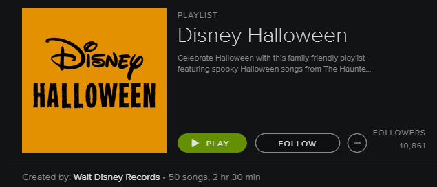 Spotify-spilleliste - Disney Halloween