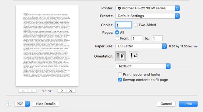 Vis altid en udvidet Print-dialogboks på en Mac