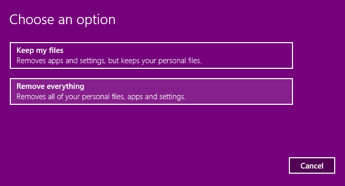 Vælg, hvordan du nulstiller Windows 10