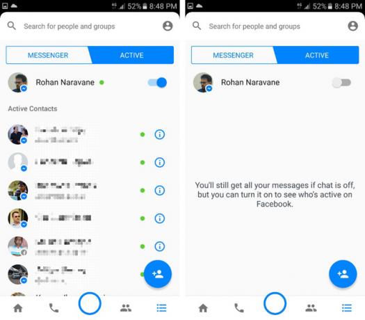 Facebook messenger aktiv status