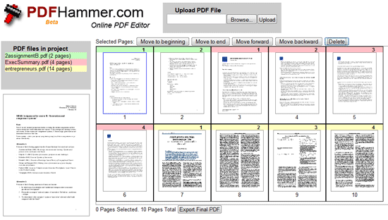 PDF Hammer - Flet og rediger PDF-filer online