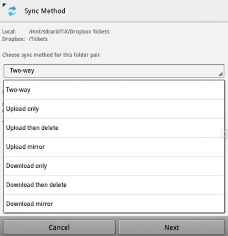 Android dropbox app