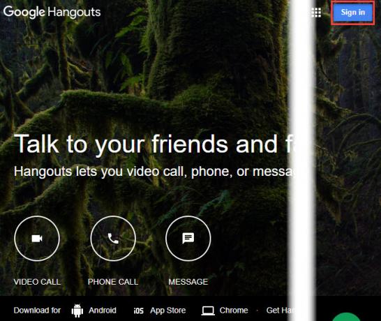 hvordan man bruger Google Hangouts - Log ind