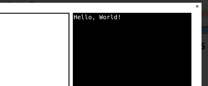 Output af grundlæggende Hello World Script