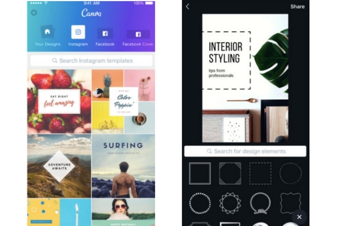 forbedre instagram historier apps canva