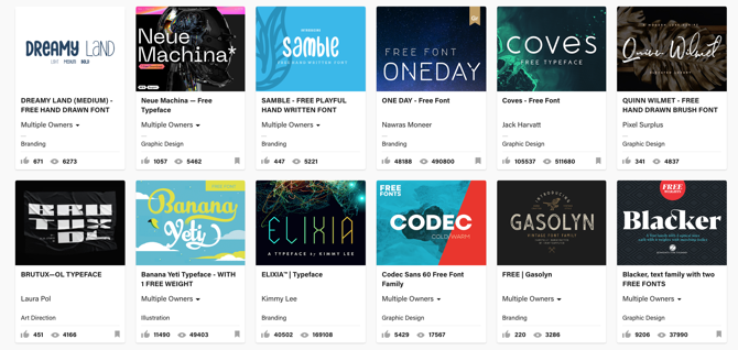 Behance gratis skrifttyper