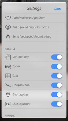 Camera + til iPhone tilføjer kraftige kontroller uden at komplicere ting camplus-indstillinger1