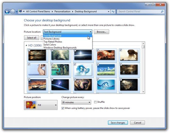 windows 7 tapet rotation