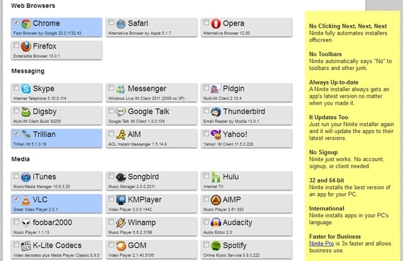 En simpel checkliste til sikkert at installere gratis software uden alle de uønskede valg af programmer Ninite ændret