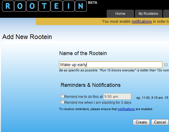 Rootein: Online selvforbedrings tracker rootein2