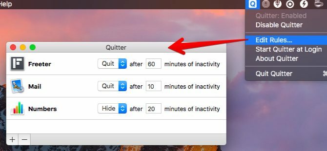 Apps for quitter-Mac menulinje