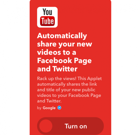 YouTube ifttt del til Twitter og facebook
