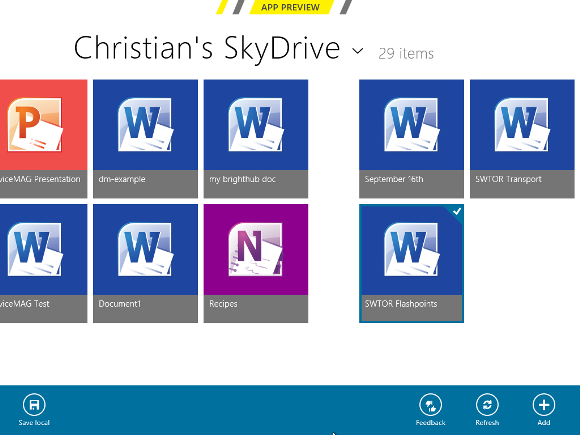 Download billeder fra SkyDrive-skyen i Windows 8