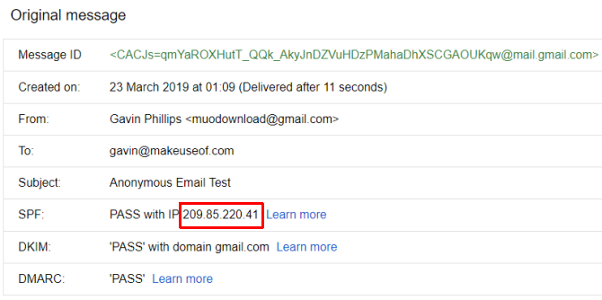 gmail trace ip-adresse