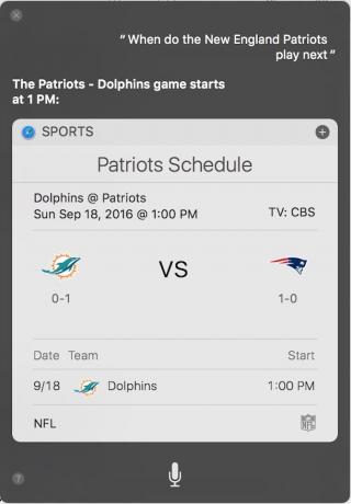 Sportssammendrag Siri på Mac