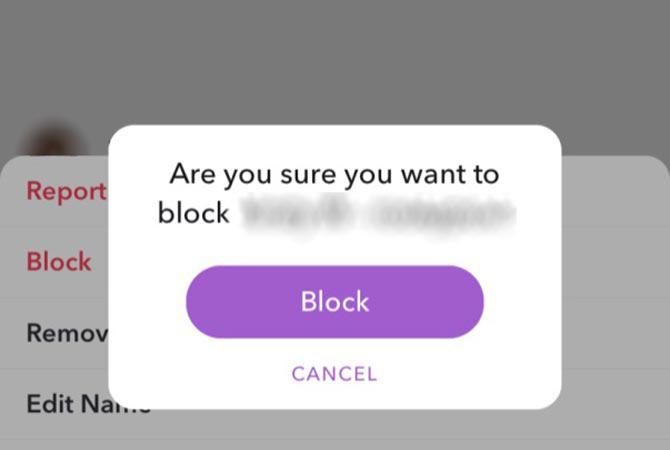 Sådan blokeres en person på Snapchat Tryk på Blokering