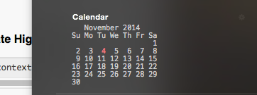 Yosemite-widget-måneder kalender
