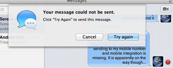 Bye Bye iChat: Kom godt i gang med den nye OS X Messages-app [Mountain Lion] -meddelelse mislykkes