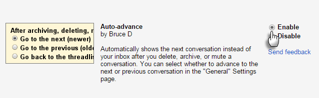 Gmail Auto Advance