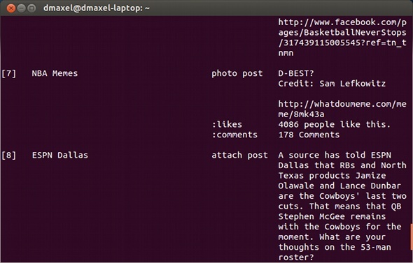 facebook linux kommandolinje