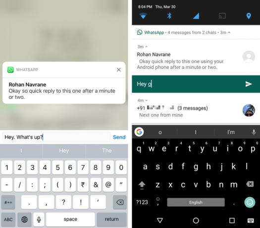 ios android hurtige svarmeddelelser