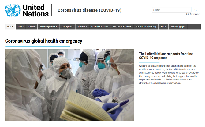 forenede nationers coronavirus information