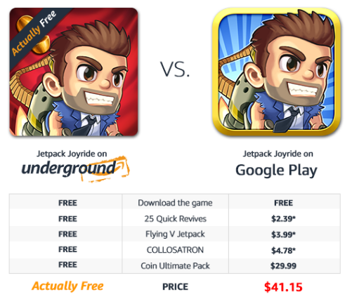 Google Play vs. Amazon Appstore: Hvilken er bedre? jetpack joyride amazon