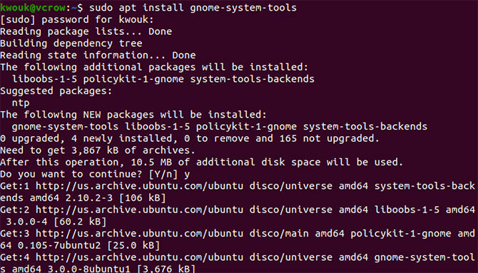 Installation af gnome-system-værktøjer på Ubuntu
