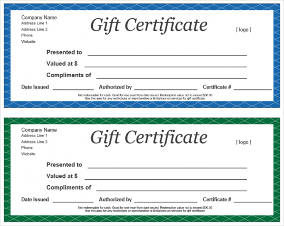gavekort skabeloner microsoft office professional
