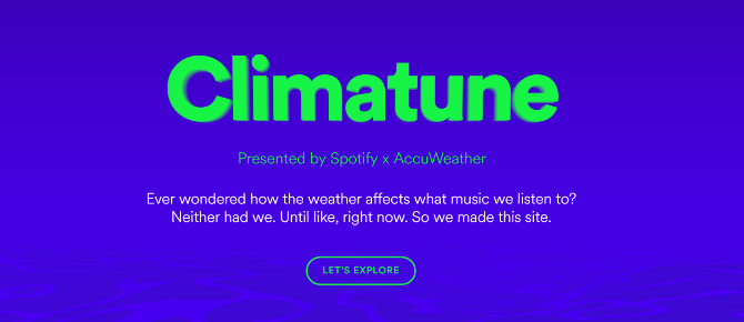 Spotify viser nu musik i henhold til Weather climatune spotify accuweather musikafspilningsliste