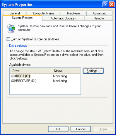 gendannelse af Windows-system