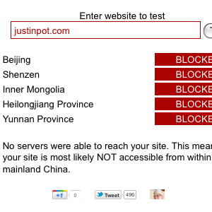 liste over websteder, der er blokeret i Folkerepublikken Kina