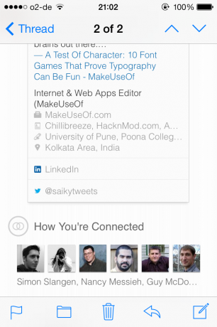 Få LinkedIn-kraften til din iPhone Apple Mail med LinkedIn Intro 2013 10 24 21