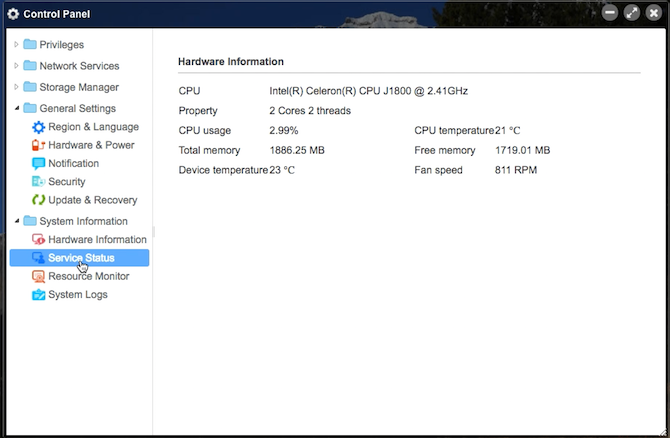 TerraMaster F2-220 Systemstatus