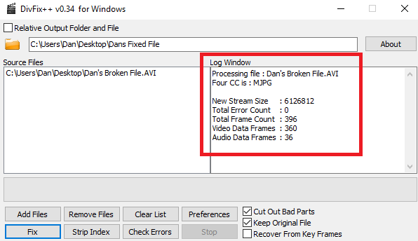 Sådan repareres ødelagte AVI-filer, der ikke kan afspilles divfix fix final