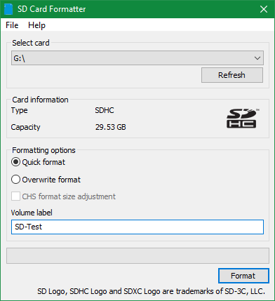 SD-kortformater Windows