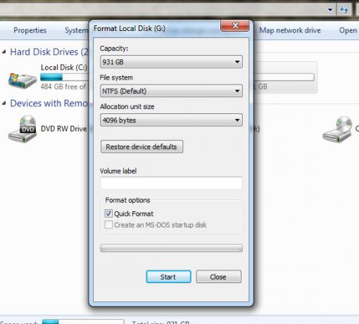 hvordan man omformaterer en harddisk