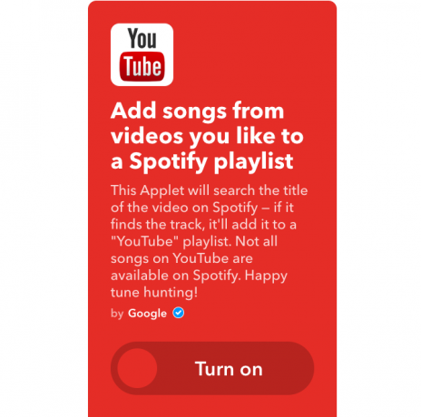 YouTube ifttt spotify spilleliste