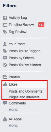 Sådan kan du se alle lignende, indlæg og kommentarer, du har lavet på Facebook, FB synes godt om2 1