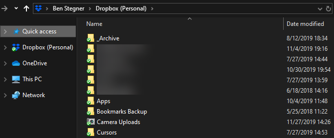 Dropbox-mappe Windows