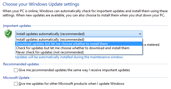 Windows Update-indstillinger