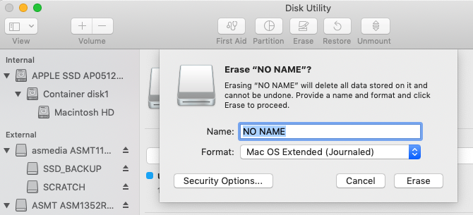Sådan slettes et flashdrev fra Diskværktøjet på en Mac