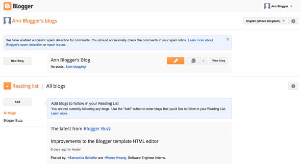 Blogger vs. WordPress.com: En komplet sammenligning blogger ui1