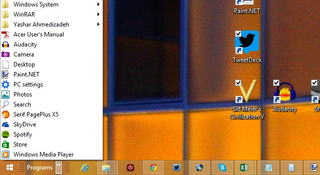 Tilpasset Windows-startmenu