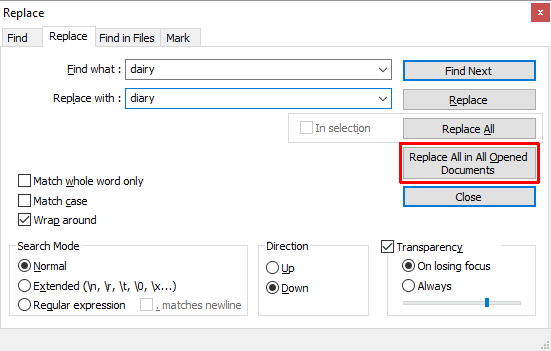 Sådan finder du og udskifter ord i flere filer Notepad Erstatt