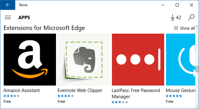 Microsoft Edge-udvidelser Windows Store