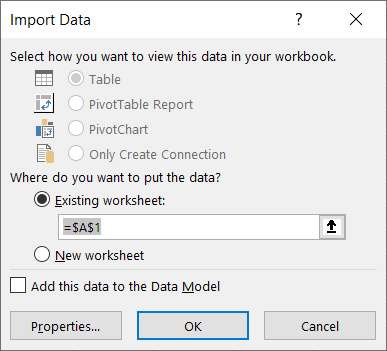 Importdata Dialogen guiden Tekstimport