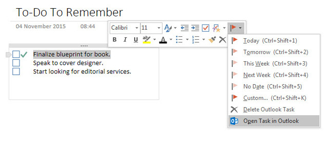 Tager notater fra Outlook