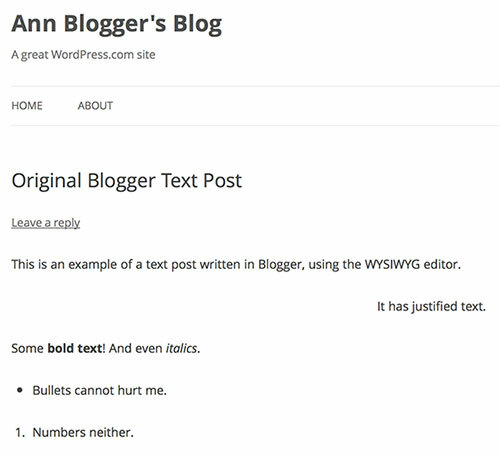 Blogger til WordPress, WordPress til Blogger - Skift blogs Testet wp x tekst